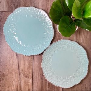 Pfaltzgraff Teal/Turquoise/Aqua Blue  Remembrance Dinner Plates 11”